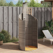 Buitendouche 100x100x241,5 cm poly rattan acaciahout grijs