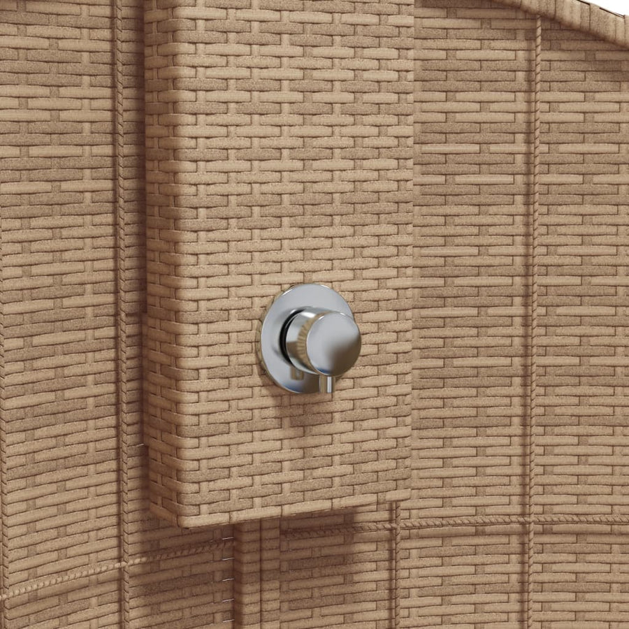 Buitendouche 100x100x241 cm poly rattan en acaciahout beige