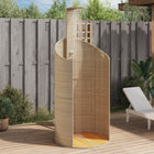 Outdoor shower 100x100x241.5 cm poly rattan and acacia wood beige