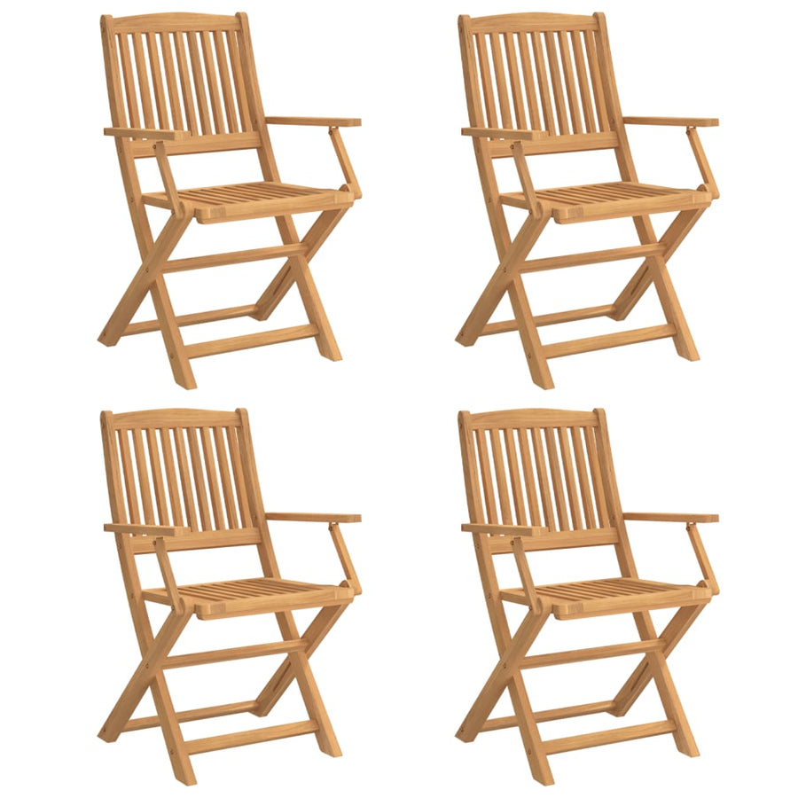Tuinstoelen 4 St Inklapbaar 57,5X54,5X90 Cm Massief Acaciahout