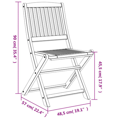 Tuinstoelen 2 st inklapbaar 57x48,5x90 cm massief acaciahout