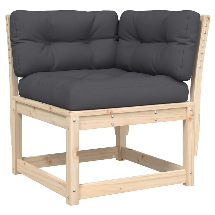 Tuinhoekbank Met Kussens 73X73X78 Cm Massief Grenenhout