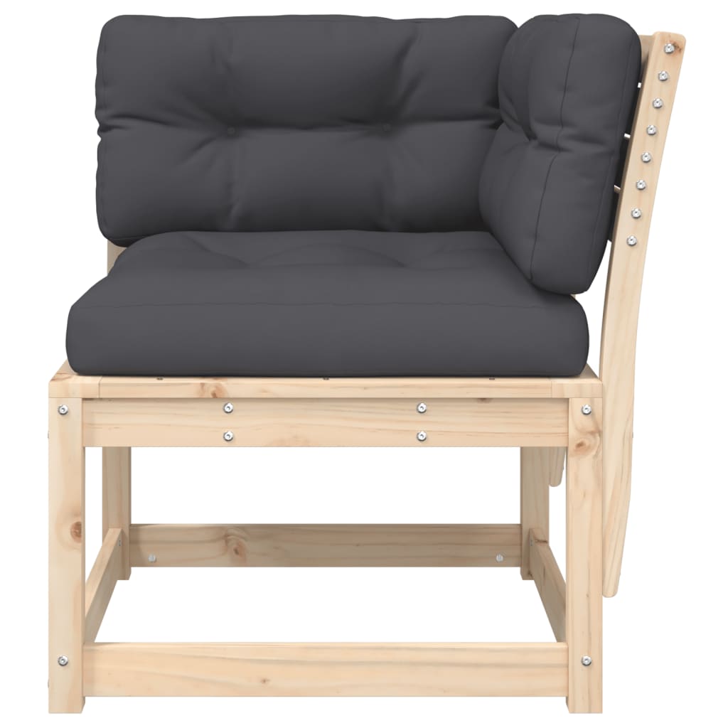 Tuinhoekbank Met Kussens 73X73X78 Cm Massief Grenenhout