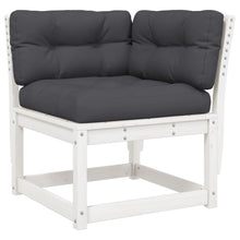 Tuinhoekbank Met Kussens 73X73X78 Cm Massief Grenenhout Wit