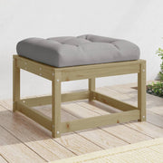 Tuinvoetenbank grenenhout met kussen 83x73x78 cm