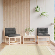 Garden benches with cushions 2 pcs solid pine wood
