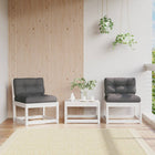 Garden benches with cushions 2 pcs solid pine white