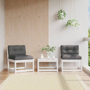Garden benches with cushions 2 pcs solid pine white