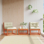 Garden benches with cushions 2 pcs solid pine wash brown
