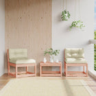 Garden benches with cushions 2 pcs solid Douglas fir wood