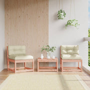 Garden benches with cushions 2 pcs solid Douglas fir wood