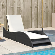 Ligbed poly rattan zwart 60x205x73 cm