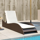 Lounger with cushion 60x205x73 cm poly rattan brown