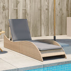 Lounger with cushion 60x205x73 cm poly rattan beige