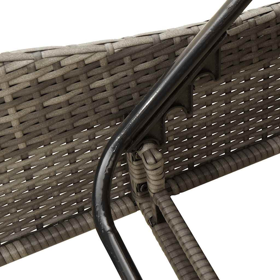 Ligbed met kussen grijs 60x205x73 cm poly rattan