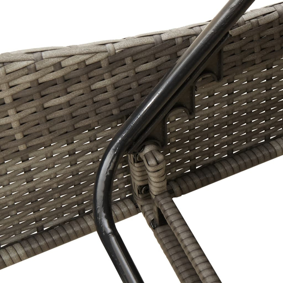 Ligbed met kussens 114x205x73 cm poly rattan grijs