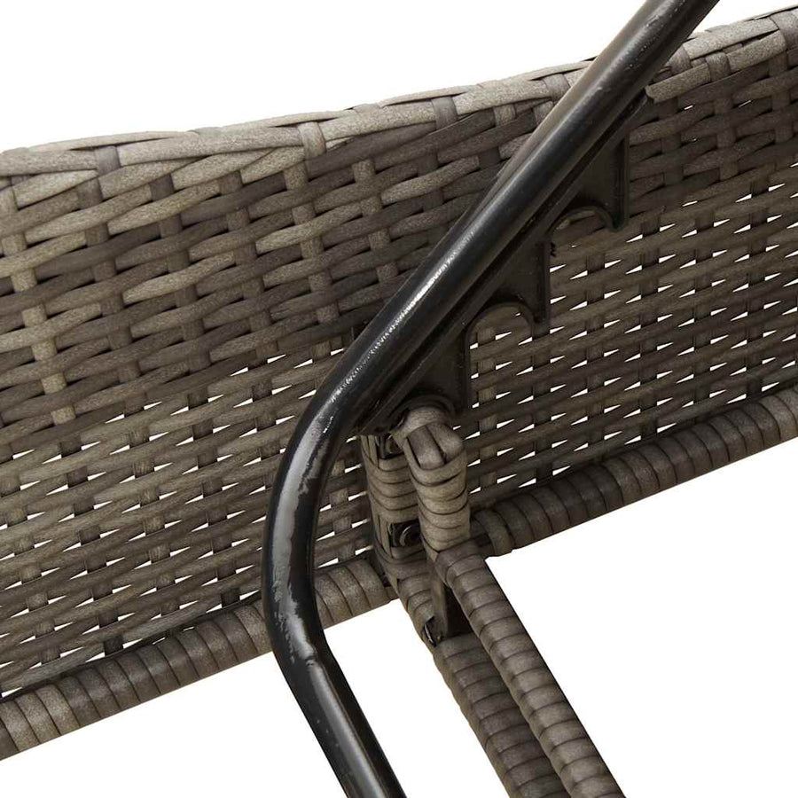 Ligbed met kussens grijs 114x205x73 cm poly rattan