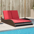 Ligbed poly rattan 114x205x73 cm bruin