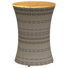 Tuinbijzettafel trommelvormig poly rattan en massief hout grijs