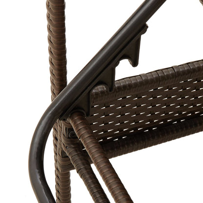 Ligbed met kussen 63x200x81 cm poly rattan bruin
