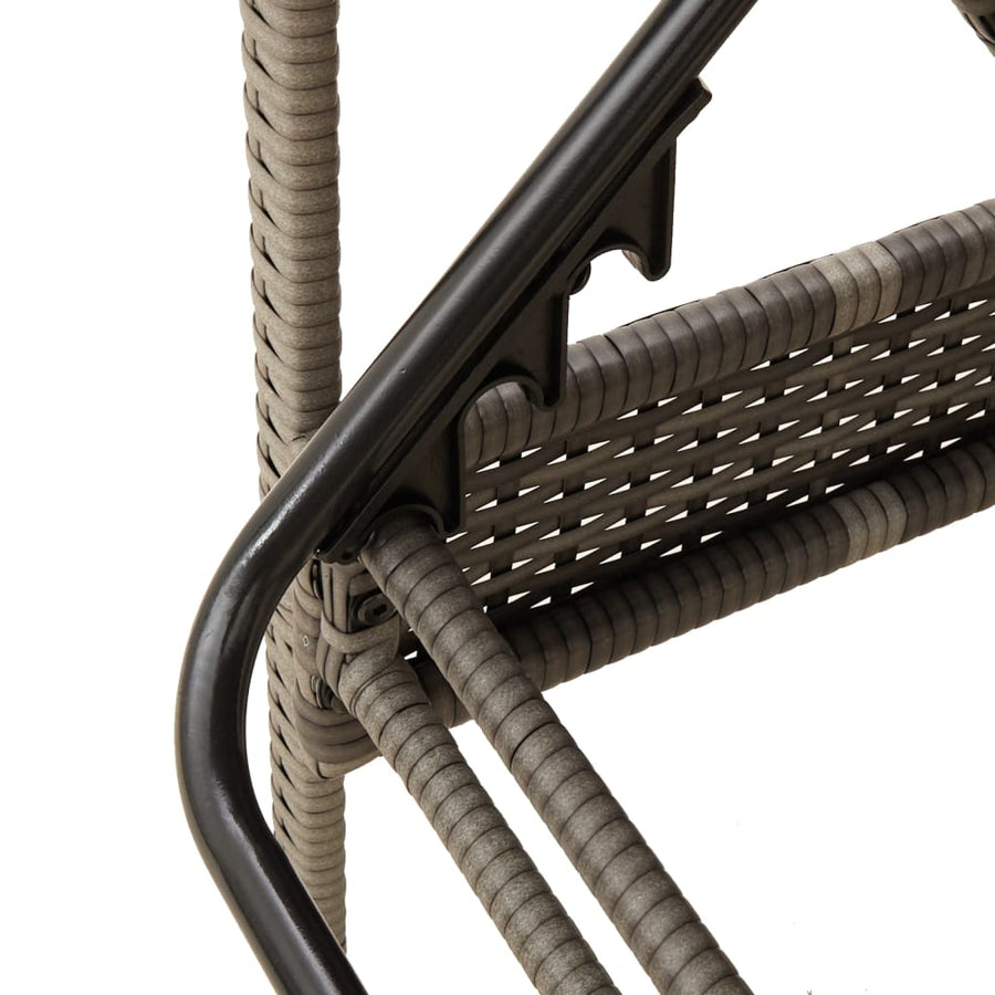 Ligbed met kussen grijs 63x200x81 cm poly rattan (alleen VS)