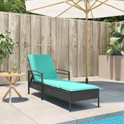 Ligstoel polyrotan zwart 63x200x81 cm