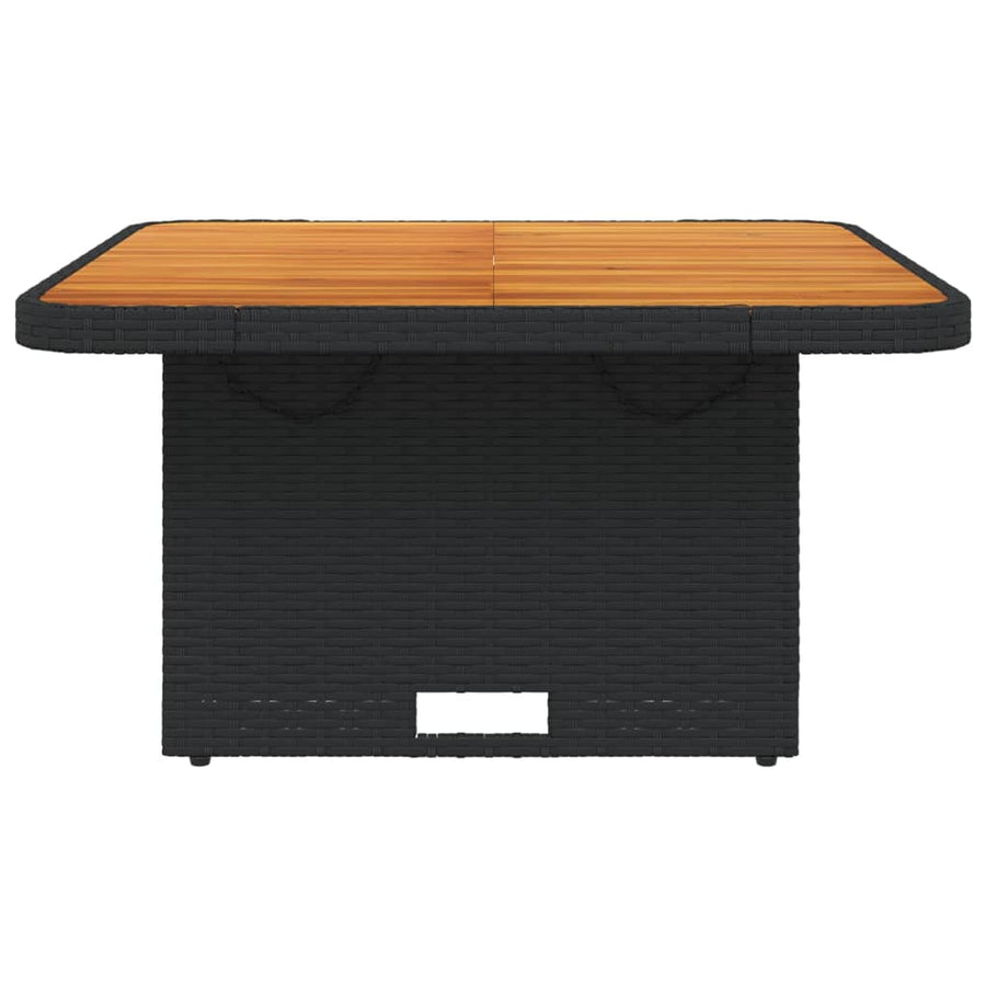 Tuintafel 80X80X71 Cm Poly Rattan En Acaciahout Zwart