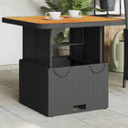 Garden table 80x80x71 cm poly rattan and acacia wood black
