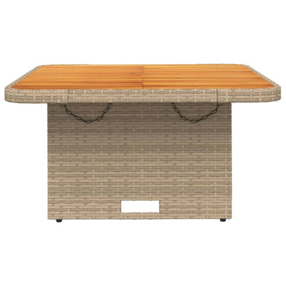 Tuintafel 80X80X71 Cm Poly Rattan En Acaciahout Beige