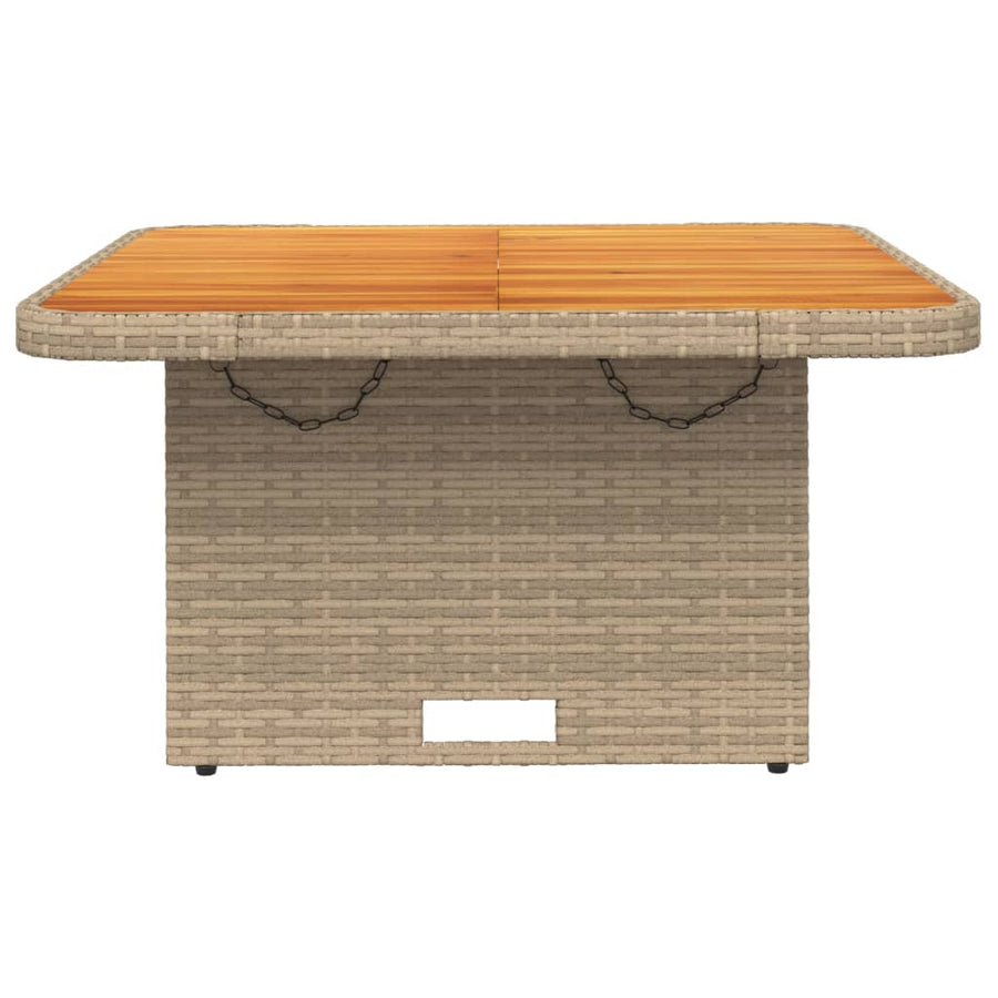 Tuintafel 80X80X71 Cm Poly Rattan En Acaciahout Beige