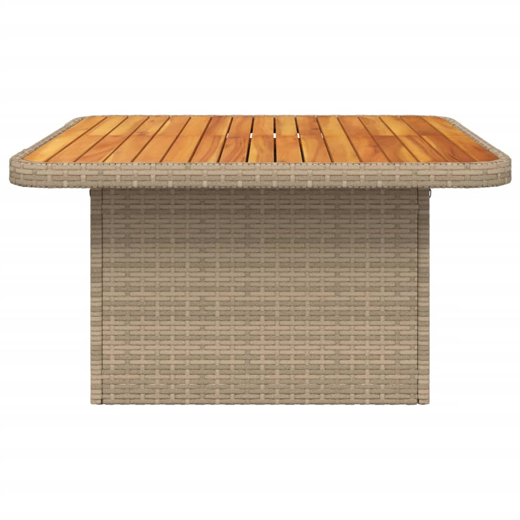 Tuintafel 80X80X71 Cm Poly Rattan En Acaciahout Beige