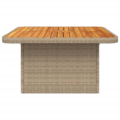 Tuintafel 80X80X71 Cm Poly Rattan En Acaciahout Beige