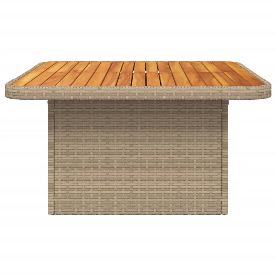 Tuintafel 80X80X71 Cm Poly Rattan En Acaciahout Beige