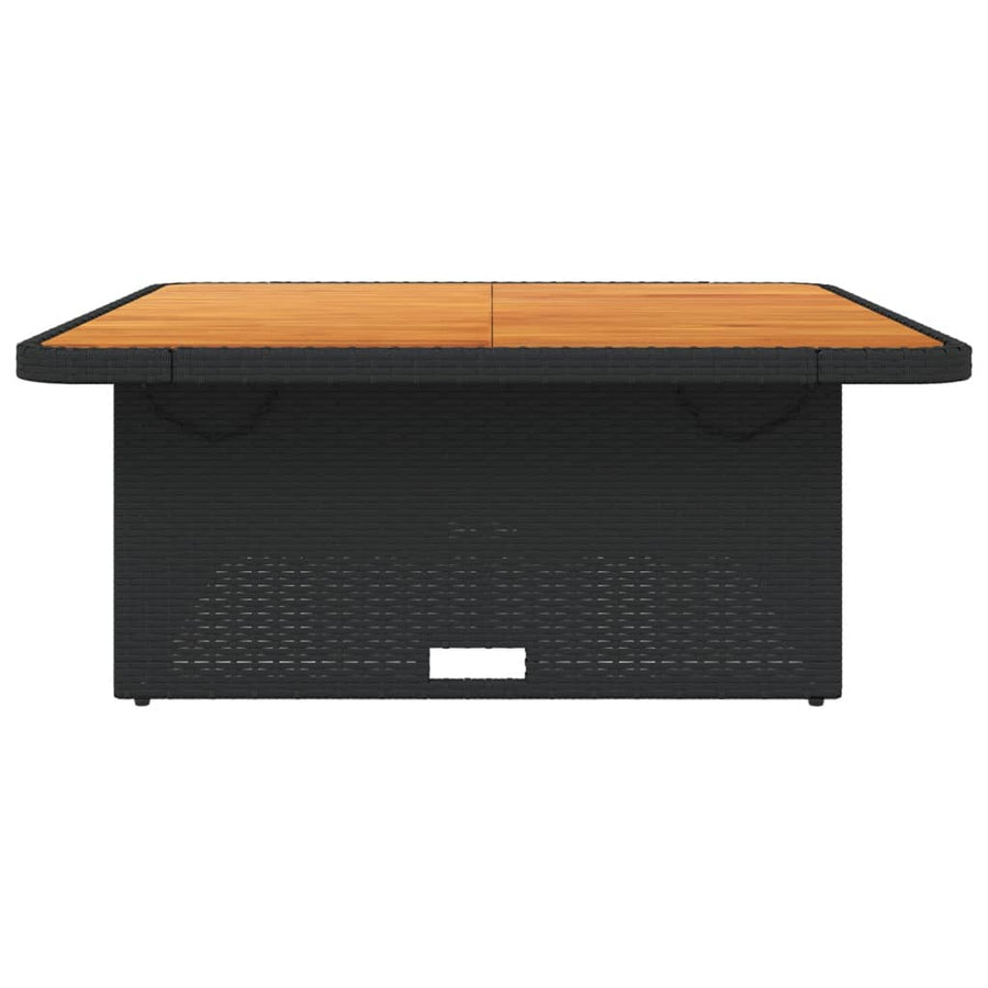 Tuintafel 110X110X71 Cm Poly Rattan En Massief Acaciahout Zwart