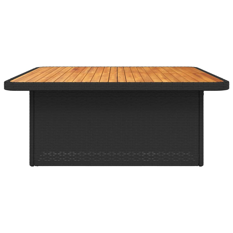 Tuintafel 110X110X71 Cm Poly Rattan En Massief Acaciahout Zwart