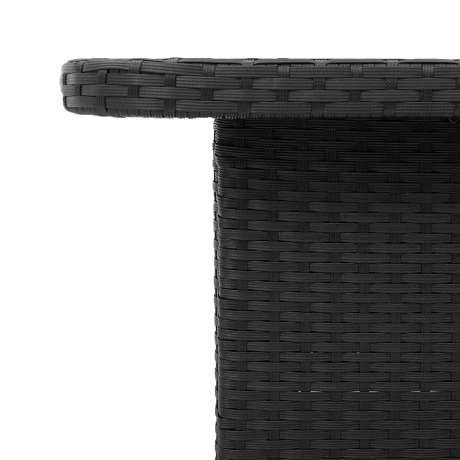 Tuintafel 110X110X71 Cm Poly Rattan En Massief Acaciahout Zwart