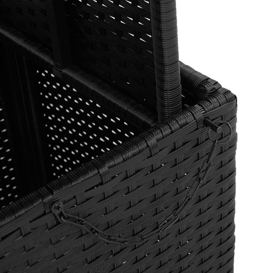 Tuintafel 110X110X71 Cm Poly Rattan En Massief Acaciahout Zwart