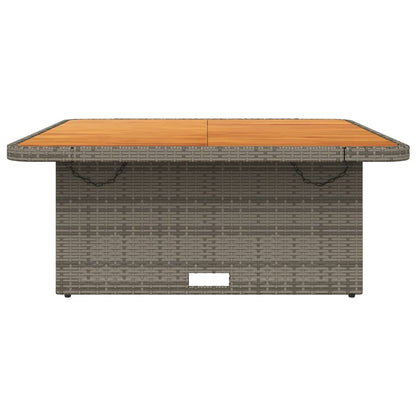 Tuintafel 110X110X71 Cm Poly Rattan En Acaciahout Grijs