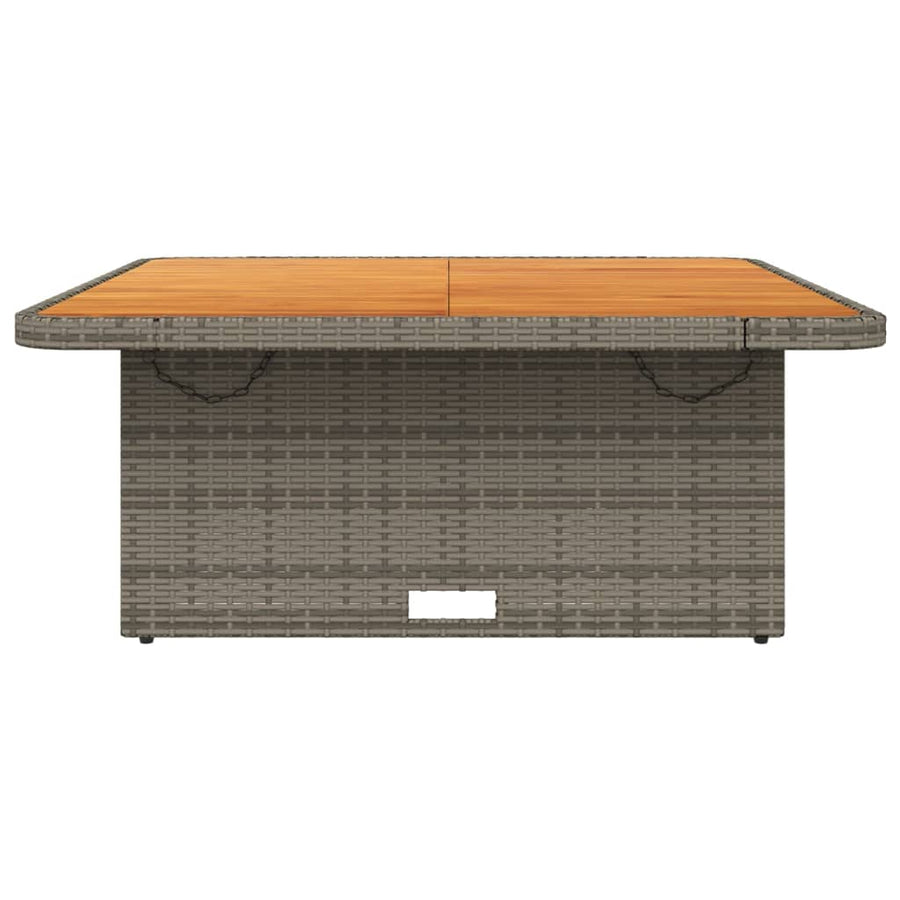 Tuintafel 110X110X71 Cm Poly Rattan En Acaciahout Grijs