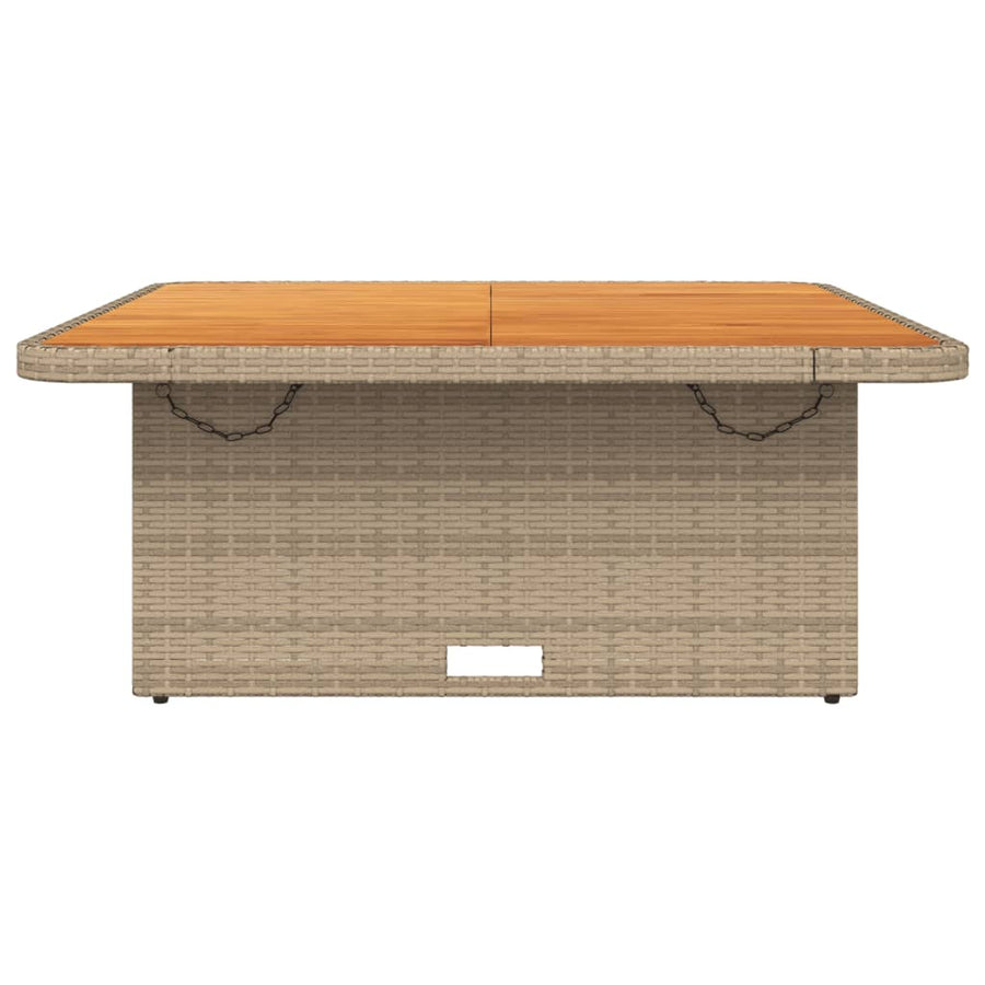 Tuintafel 110X110X71 Cm Poly Rattan En Acaciahout Beige