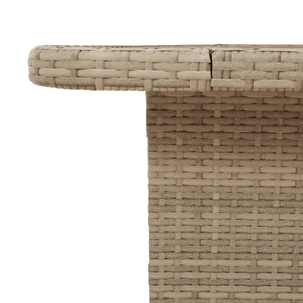 Tuintafel 110X110X71 Cm Poly Rattan En Acaciahout Beige