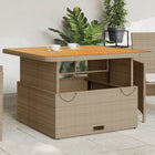 Tuintafel 110x110 cm poly rattan acaciahout verstelbaar