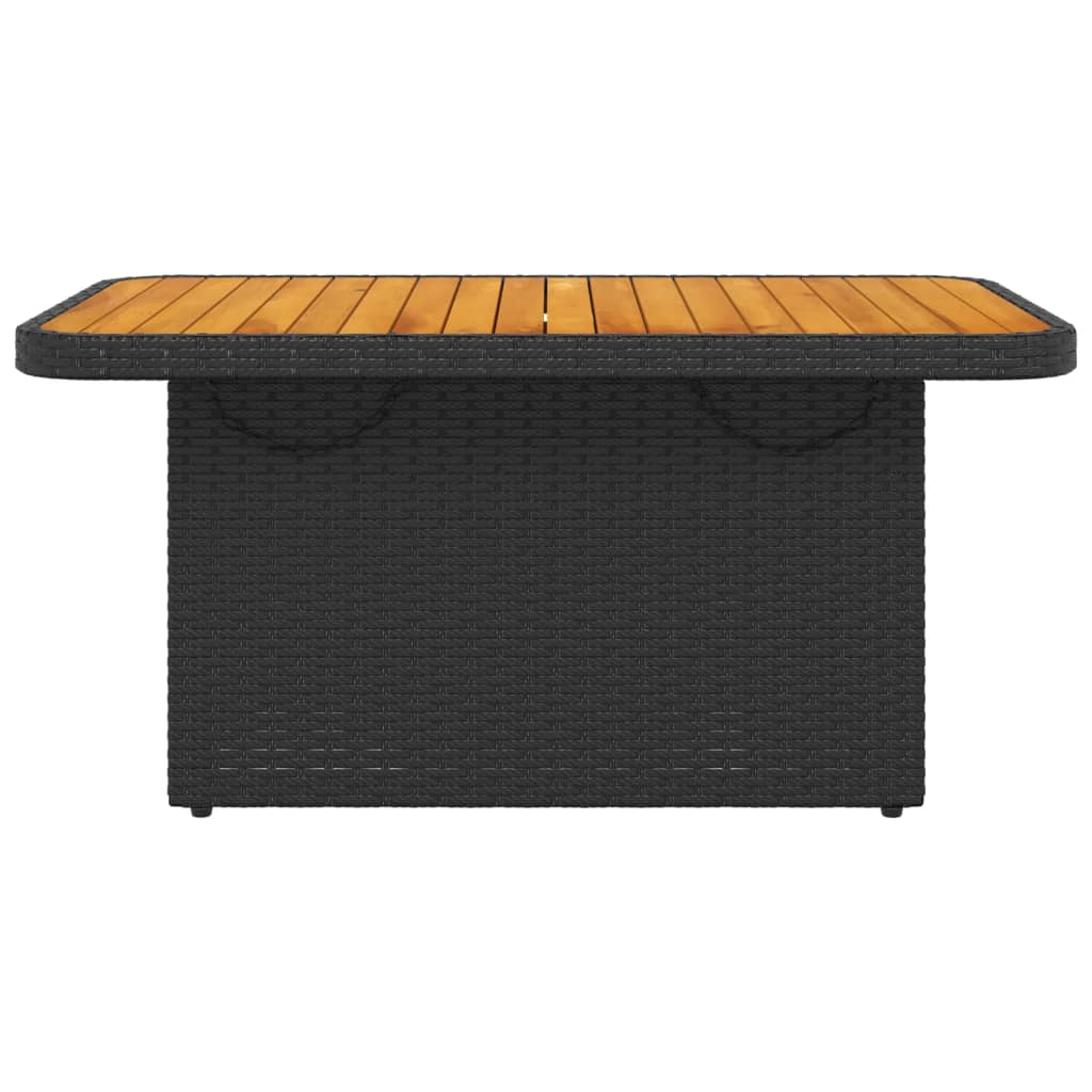Tuintafel 90X55X71 Cm Poly Rattan En Massief Acaciahout Zwart
