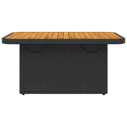 Tuintafel 90X55X71 Cm Poly Rattan En Massief Acaciahout Zwart