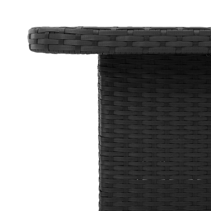 Tuintafel 90X55X71 Cm Poly Rattan En Massief Acaciahout Zwart