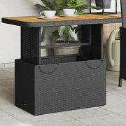 Tuintafel 90x55x71 cm poly rattan acaciahout zwart