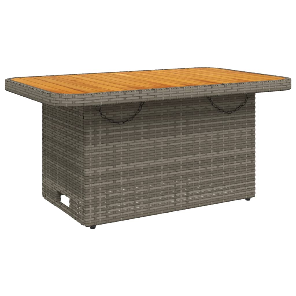 Tuintafel 90X55X71 Cm Poly Rattan En Acaciahout Grijs