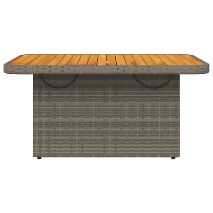 Tuintafel 90X55X71 Cm Poly Rattan En Acaciahout Grijs