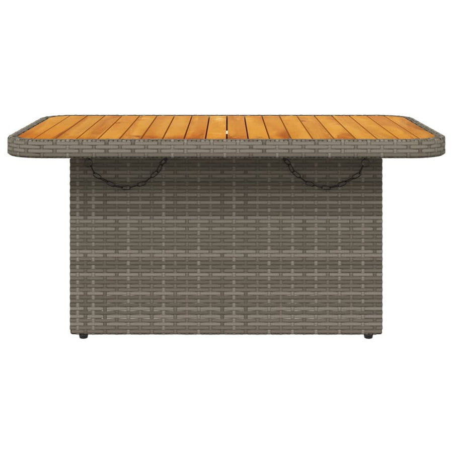 Tuintafel 90X55X71 Cm Poly Rattan En Acaciahout Grijs