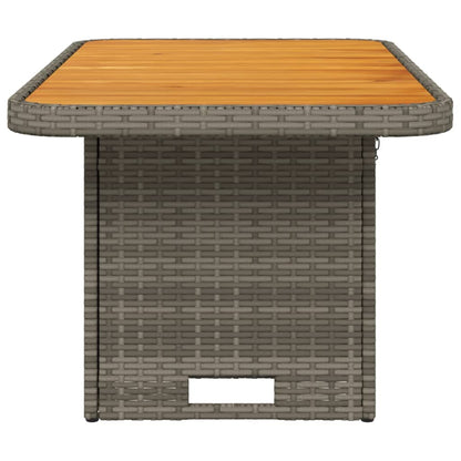 Tuintafel 90X55X71 Cm Poly Rattan En Acaciahout Grijs